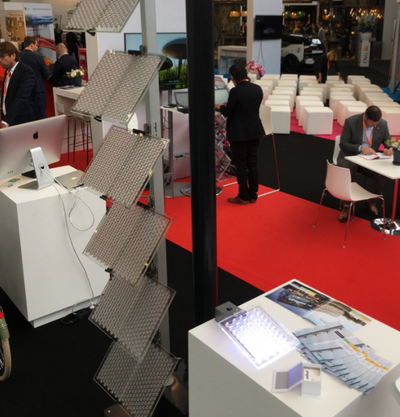 The Wellsun booth with Lumiduct panels at Provada 2018